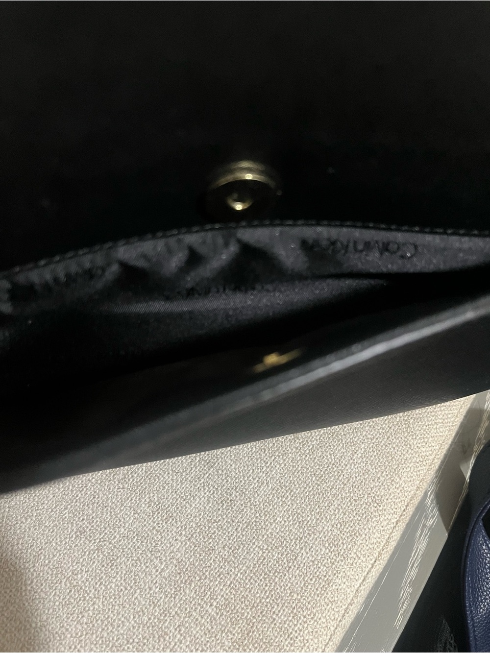 Calvin Klein Black Saffiano Chain Strap Satchel Tote Bag + Adjustable Strap - Picture 8 of 10